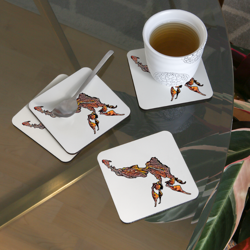 Untersetzer 4er Set Phyllocrania paradoxa male - weiß