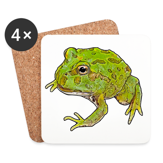 Untersetzer 4er Set Ceratophrys cranwelli Peppermint Blue - weiß