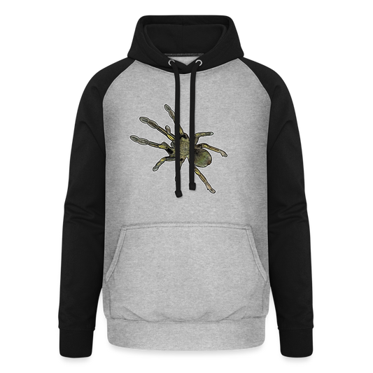 Unisex Baseball Hoodie Ephebopus murinus - Grau meliert/Schwarz