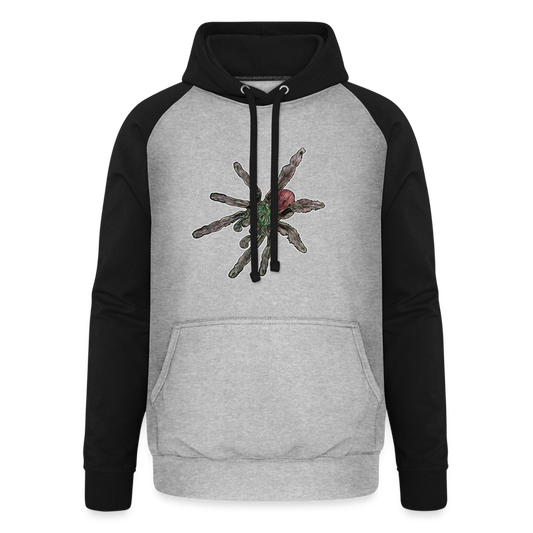 Unisex Baseball Hoodie Caribena versicolor - Grau meliert/Schwarz