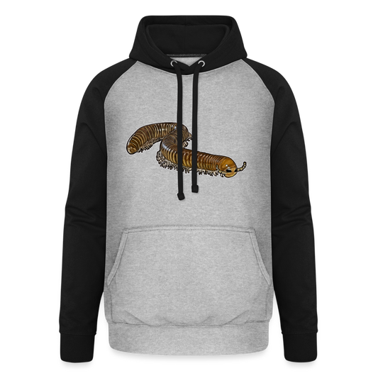 Unisex Baseball Hoodie Telodeinopus aoutii - Grau meliert/Schwarz