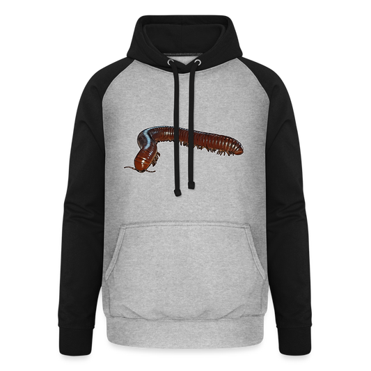 Unisex Baseball Hoodie Ophistreptus guineensis - Grau meliert/Schwarz