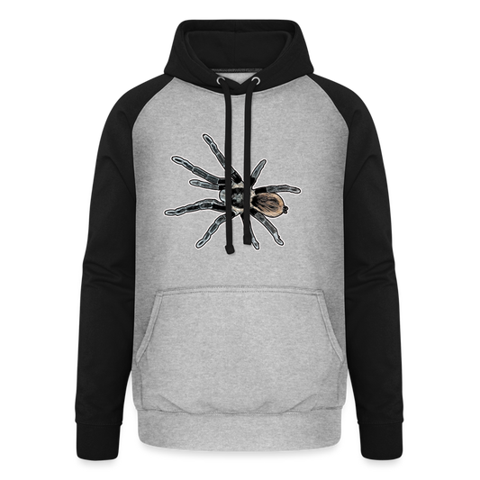 Unisex Baseball Hoodie Tliltocatl vagans - Grau meliert/Schwarz