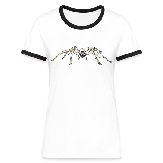 Frauen Kontrast-T-Shirt Cerbalus negebensis - Weiß/Schwarz