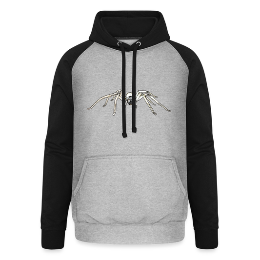 Unisex Baseball Hoodie Cerbalus negebensis - Grau meliert/Schwarz