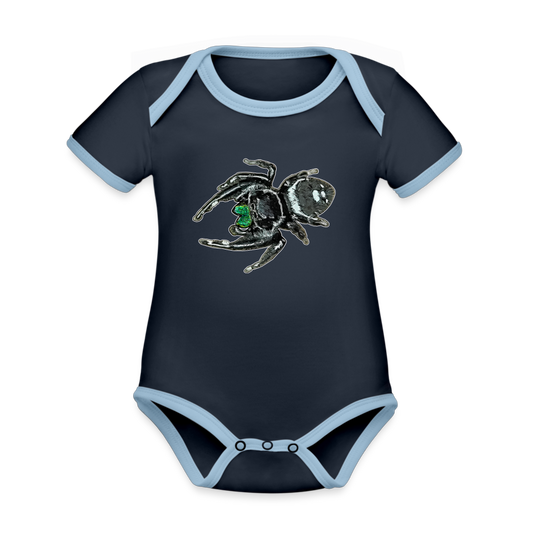 Baby Bio Kontrastbody kurz Phidippus regius White Bahamas male - Navy/Himmelblau