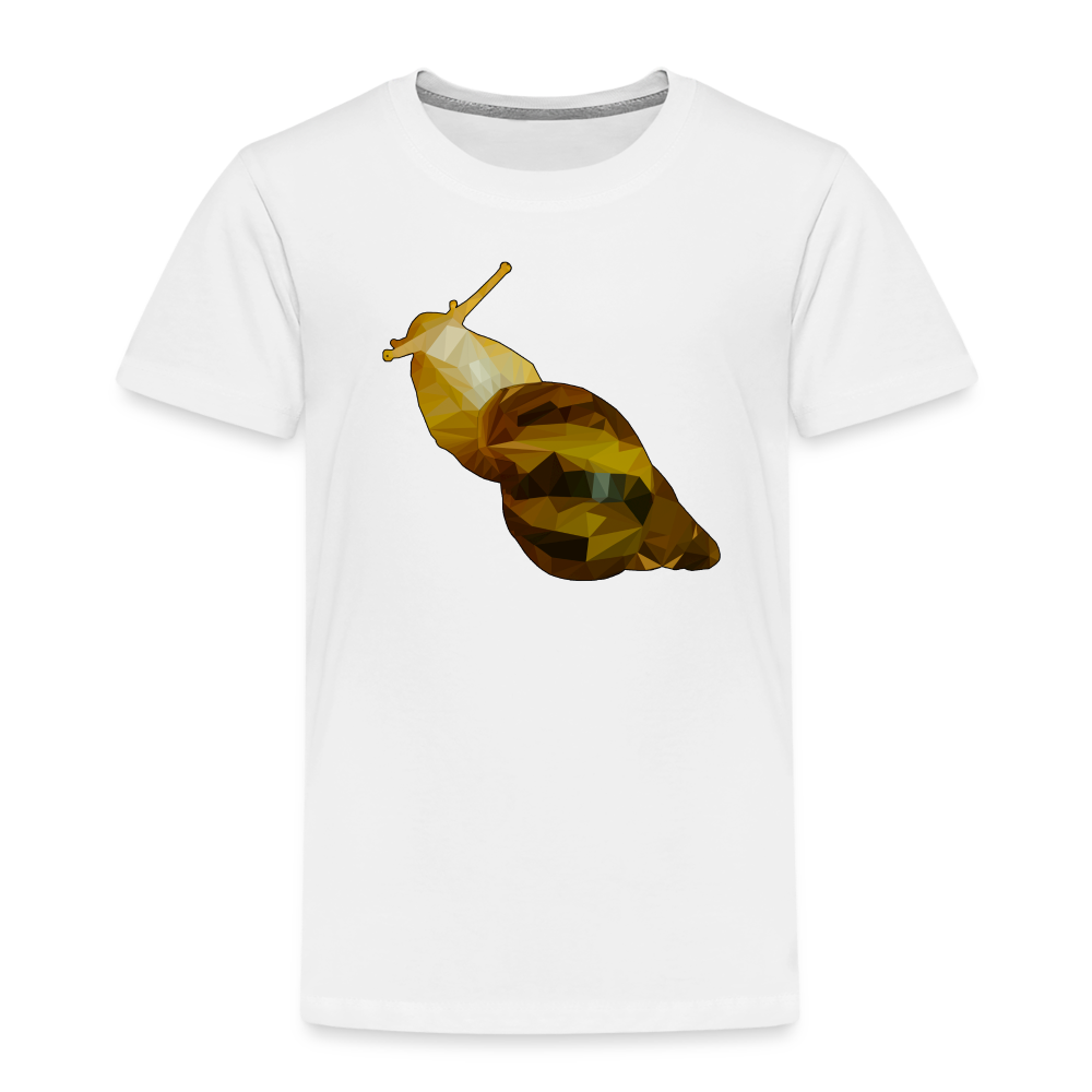 Kinder Basic T-Shirt Achatina reticulata Low Poly - weiß