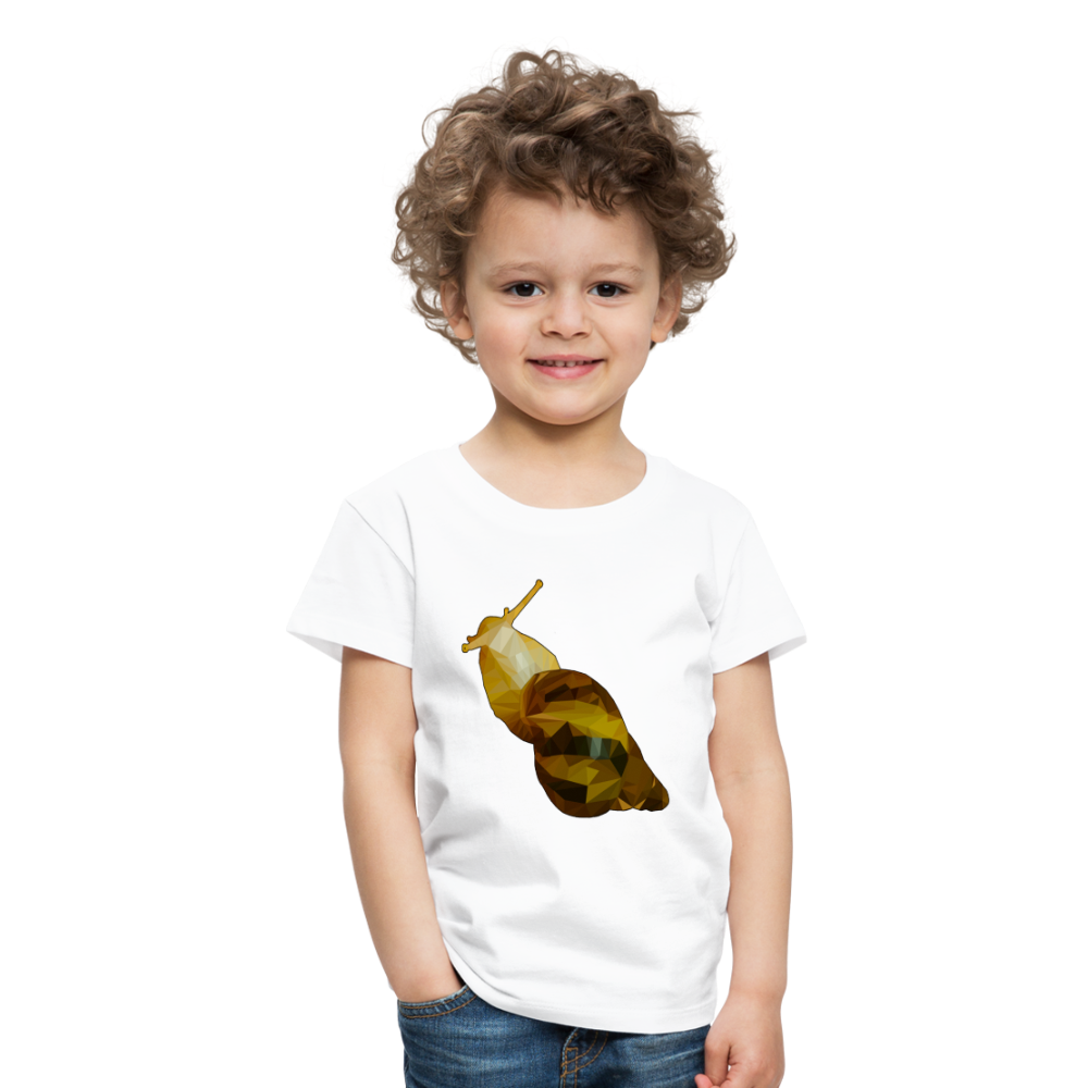 Kinder Basic T-Shirt Achatina reticulata Low Poly - weiß