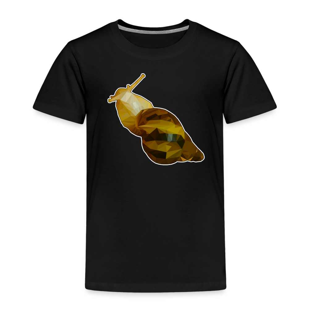 Kinder Basic T-Shirt Achatina reticulata Low Poly - Schwarz