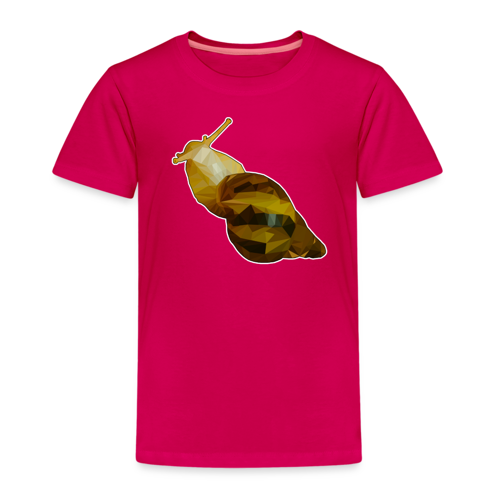 Kinder Basic T-Shirt Achatina reticulata Low Poly - dunkles Pink