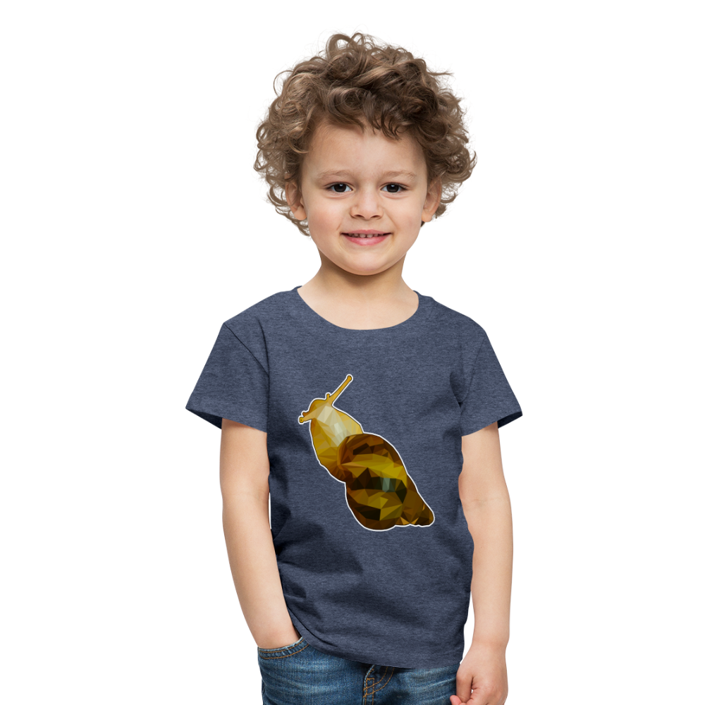Kinder Basic T-Shirt Achatina reticulata Low Poly - Blau meliert