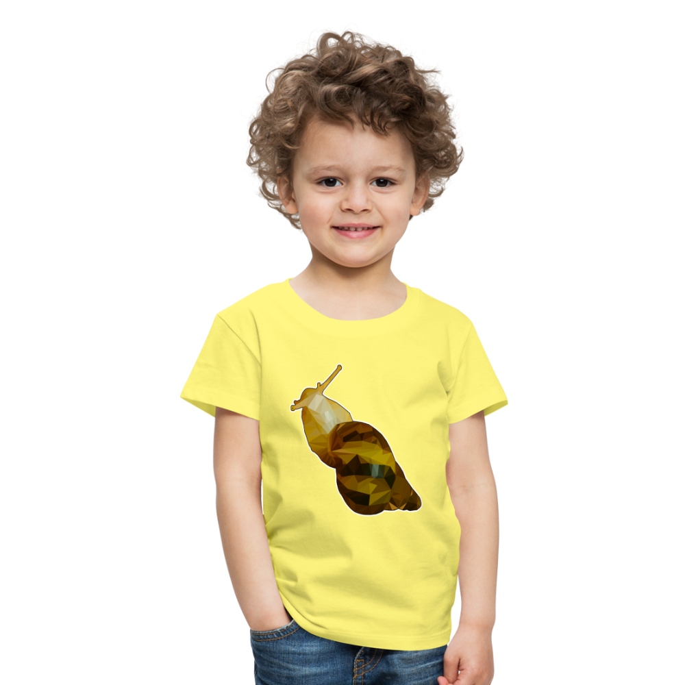 Kinder Basic T-Shirt Achatina reticulata Low Poly - Gelb