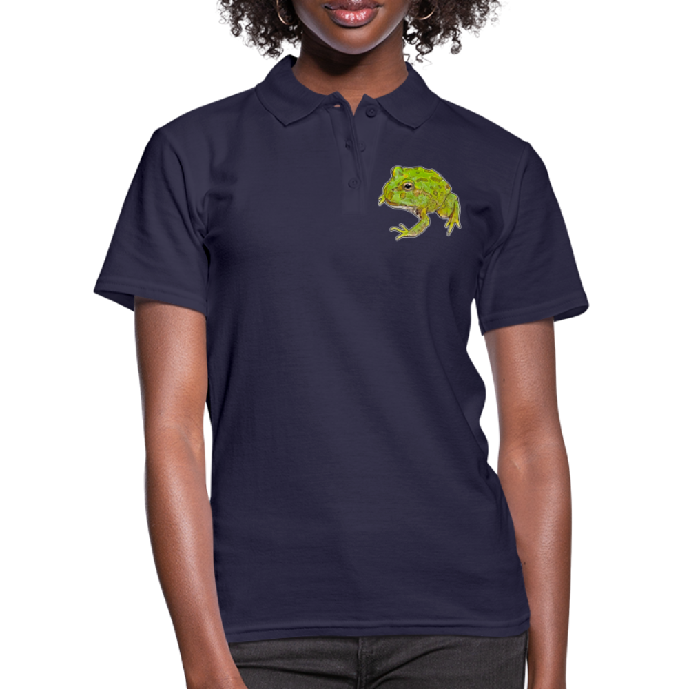 Frauen Polo Shirt Ceratophrys cranwelli Peppermint Blue - Navy