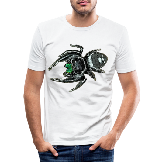 Männer Slim Fit T-Shirt Phidippus regius White Bahamas male - weiß