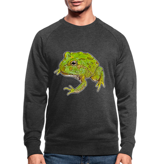 Männer Stanley & Stella Bio-Sweatshirt Ceratophrys cranwelli Peppermint Blue - Dunkelgrau meliert