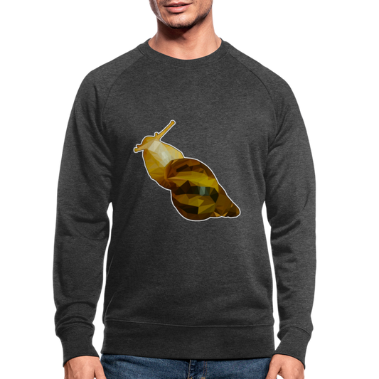Männer Stanley & Stella Bio-Sweatshirt Achatina reticulata Low Poly - Dunkelgrau meliert