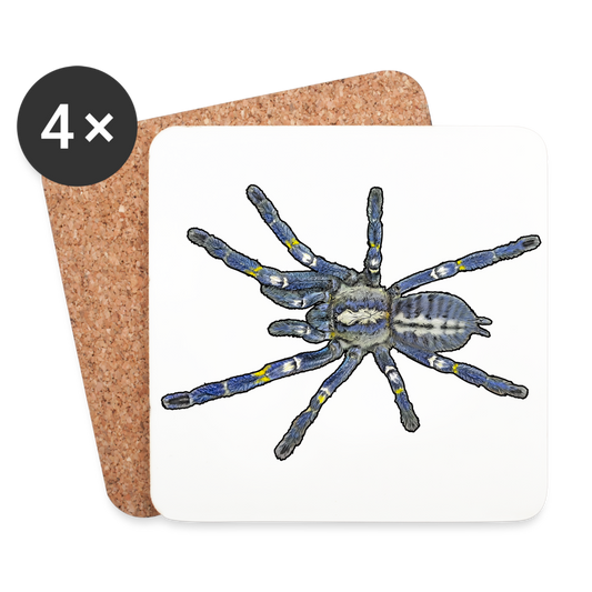 Untersetzer 4er Set Poecilotheria metallica - weiß