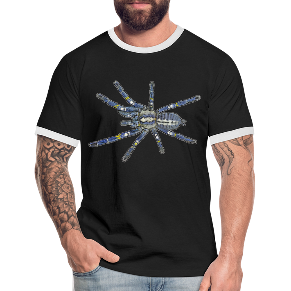 Männer Kontrast-T-Shirt Poecilotheria metallica - Schwarz/Weiß