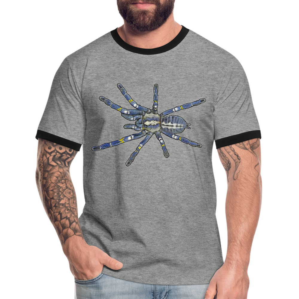 Männer Kontrast-T-Shirt Poecilotheria metallica - Grau meliert/Schwarz