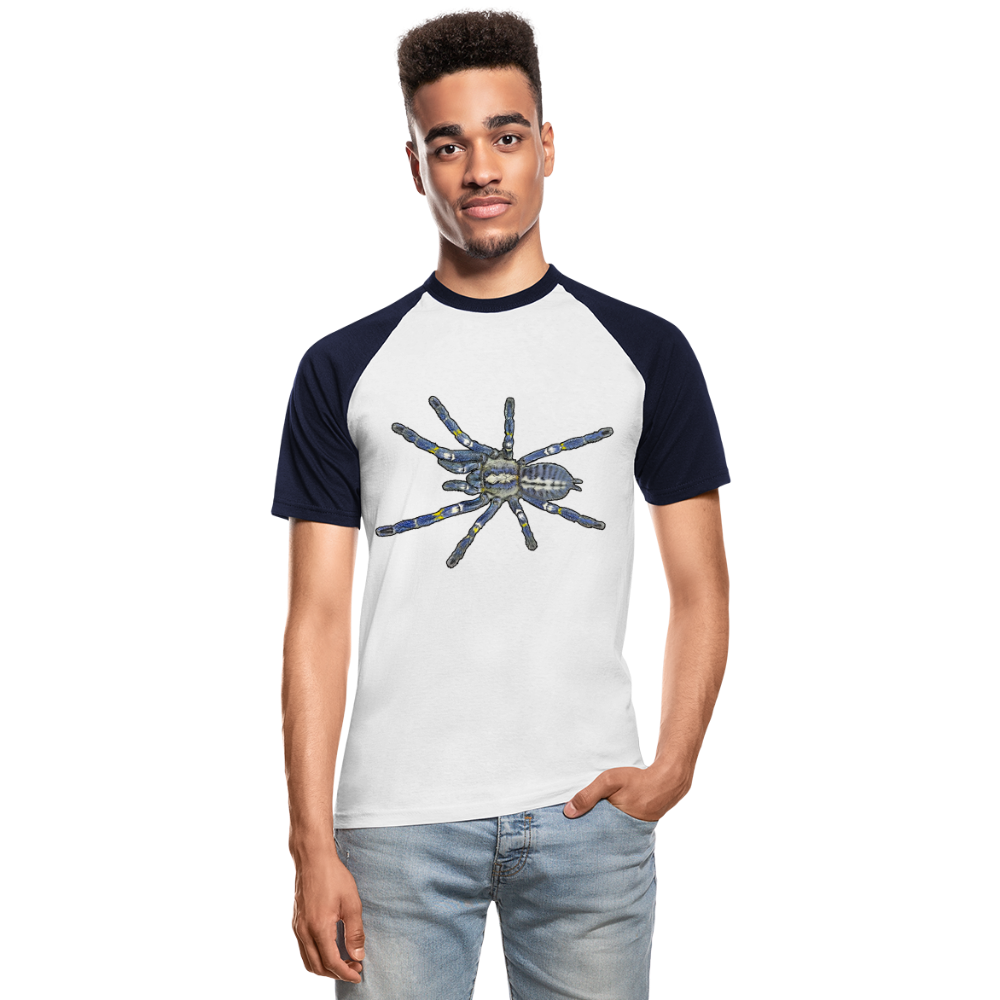 Männer Baseball T-Shirt Poecilotheria metallica - Weiß/Navy