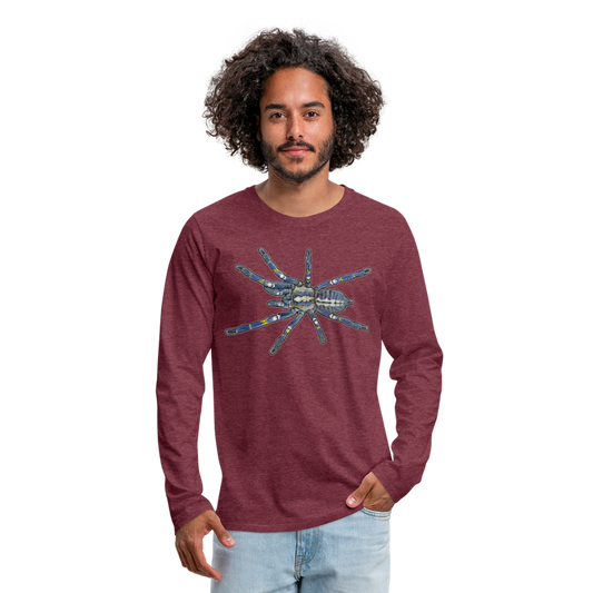 Männer Longsleeve Poecilotheria metallica - Bordeauxrot meliert