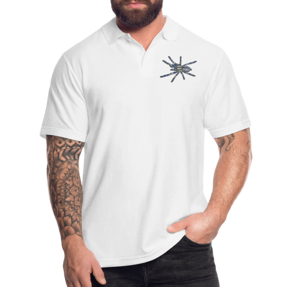 Männer Poloshirt Poecilotheria metallica - weiß