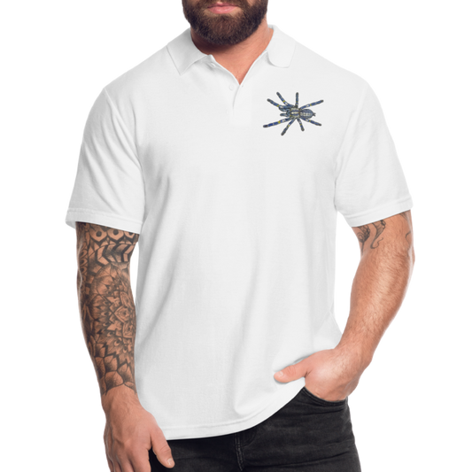 Männer Poloshirt Poecilotheria metallica - weiß