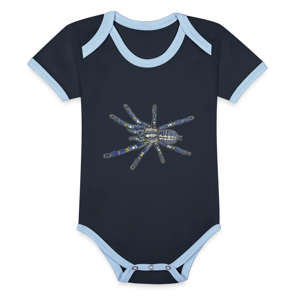 Baby Bio Kontrastbody kurz Poecilotheria metallica - Navy/Himmelblau