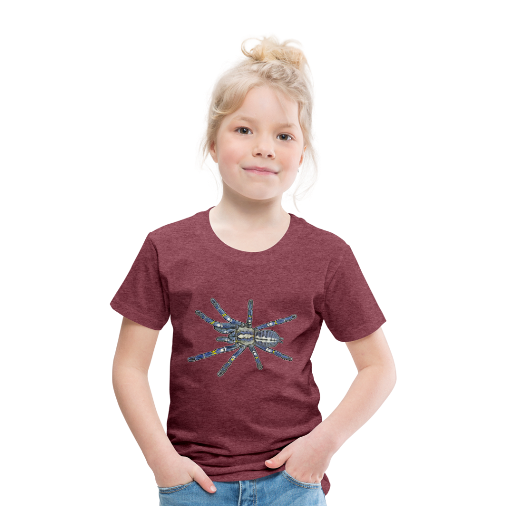 Kinder Basic T-Shirt Poecilotheria metallica - Bordeauxrot meliert