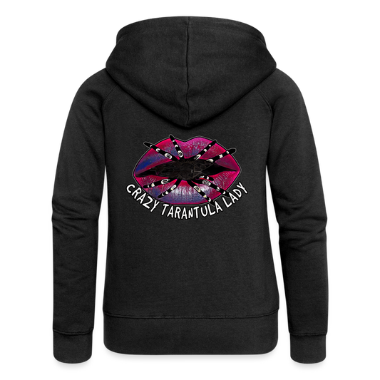 Frauen Zip-Hoodie Crazy Tarantula Lady - Schwarz