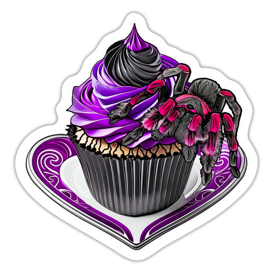 Sticker Tarantula Cupcake - Mattweiß