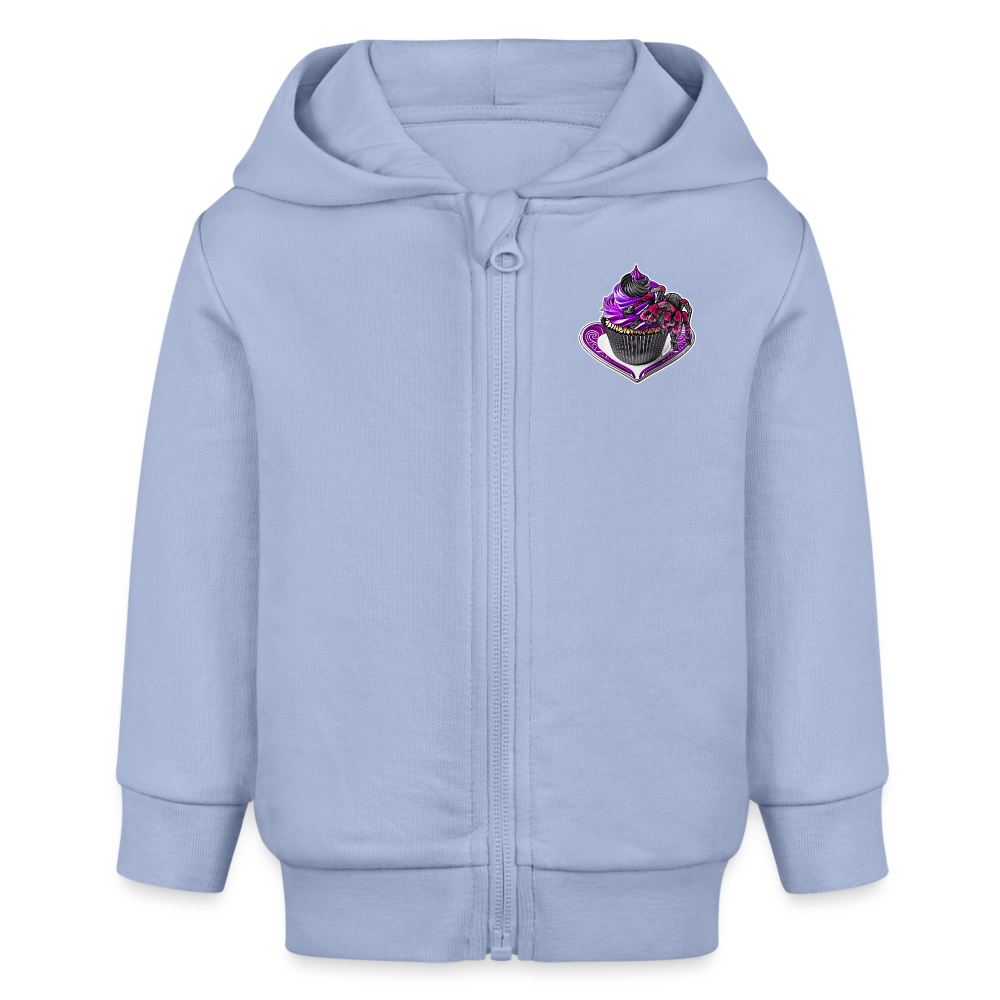 Baby Stanley & Stella Bio Zip Hoodie Tarantula Cupcake - Sky