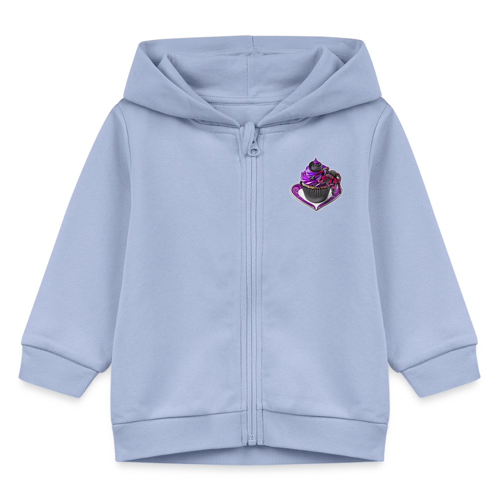 Baby Stanley & Stella Bio Zip Hoodie Tarantula Cupcake - Sky