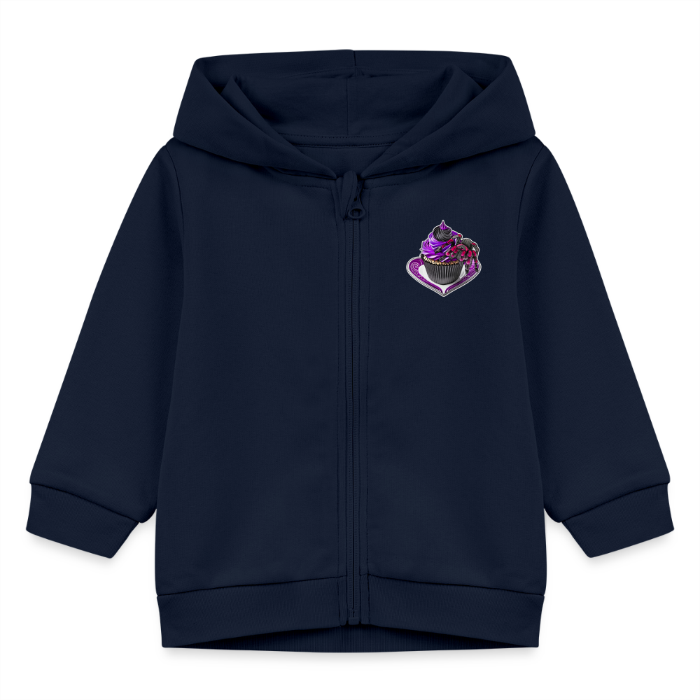 Baby Stanley & Stella Bio Zip Hoodie Tarantula Cupcake - Navy