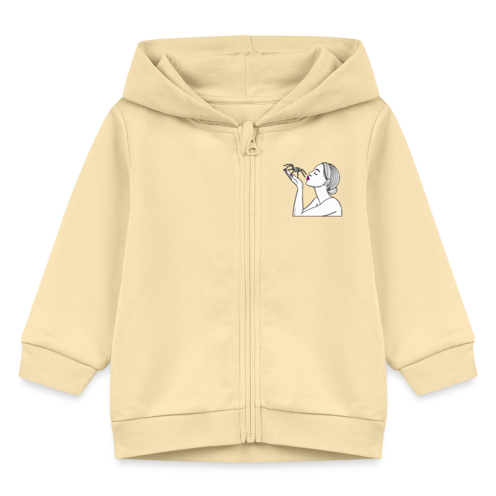 Baby Stanley & Stella Bio Zip Hoodie Spinnenliebe Skizze - Creme