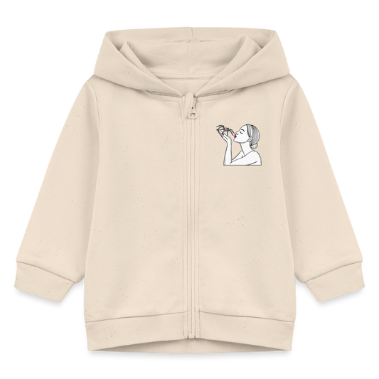 Baby Stanley & Stella Bio Zip Hoodie Spinnenliebe Skizze - Naturweiß