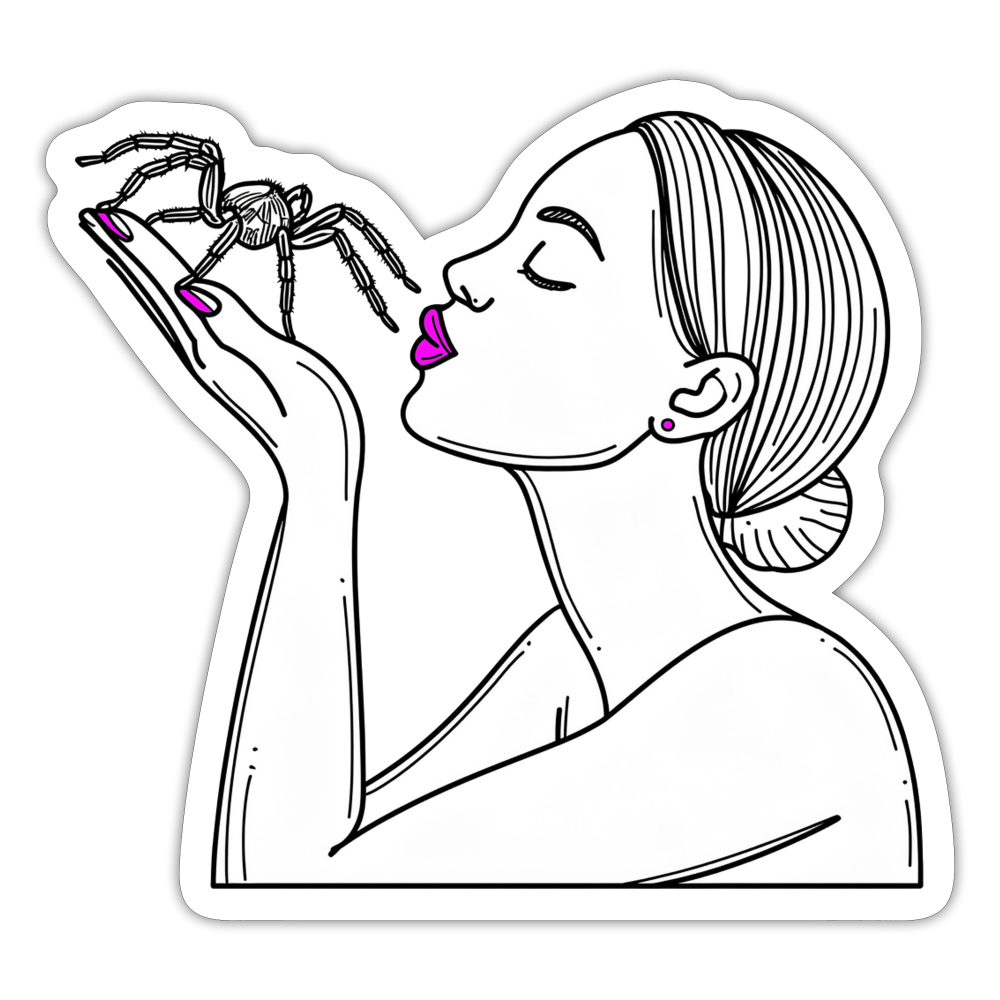 Sticker Spinnenliebe Skizze - Mattweiß