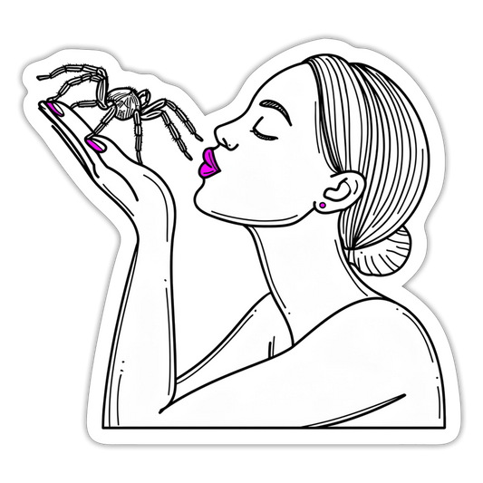 Sticker Spinnenliebe Skizze - Mattweiß
