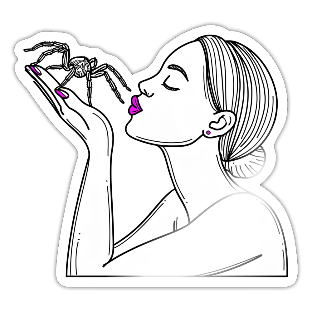 Sticker Spinnenliebe Skizze - Weiß glänzend