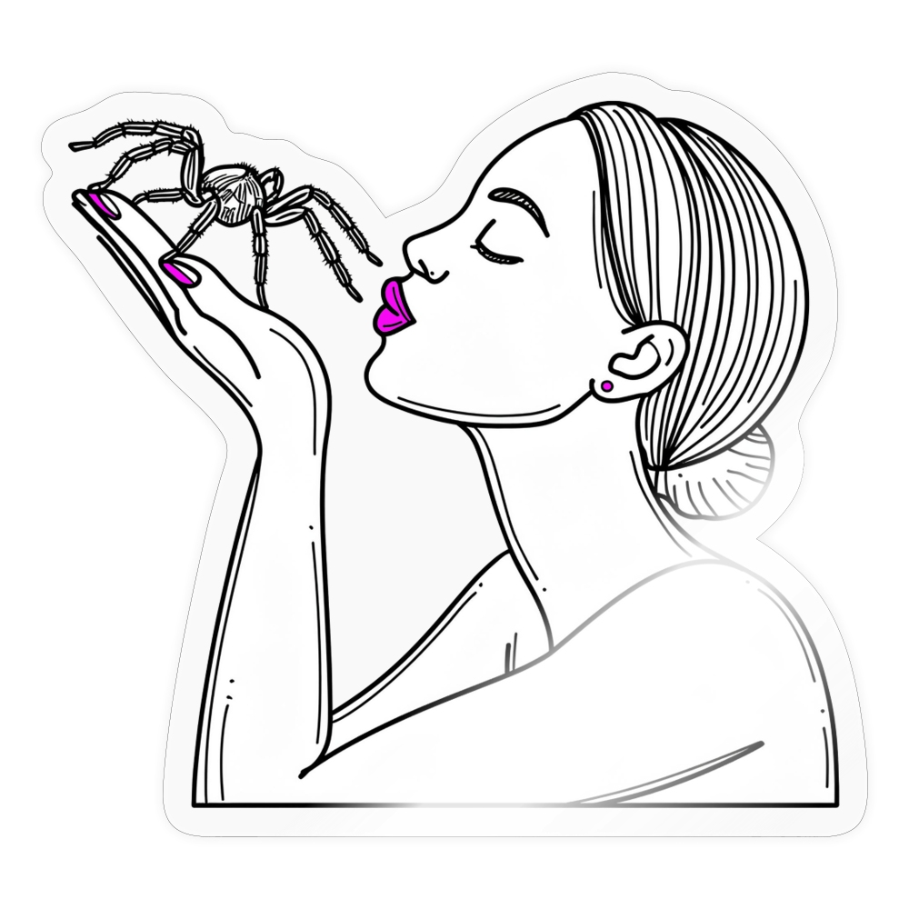 Sticker Spinnenliebe Skizze - Transparent glänzend