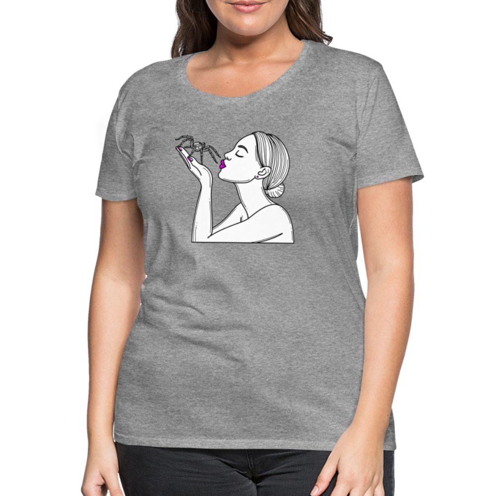 Frauen Basic T-Shirt Spinnenliebe Skizze - Grau meliert