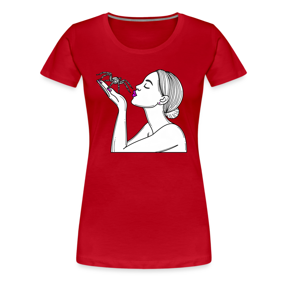 Frauen Basic T-Shirt Spinnenliebe Skizze - Rot