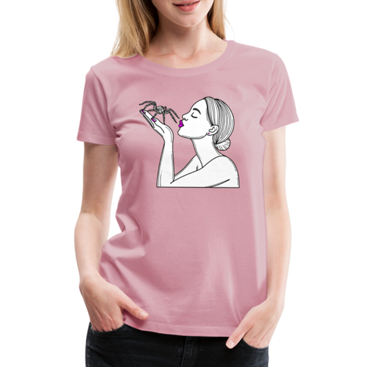 Frauen Basic T-Shirt Spinnenliebe Skizze - Hellrosa