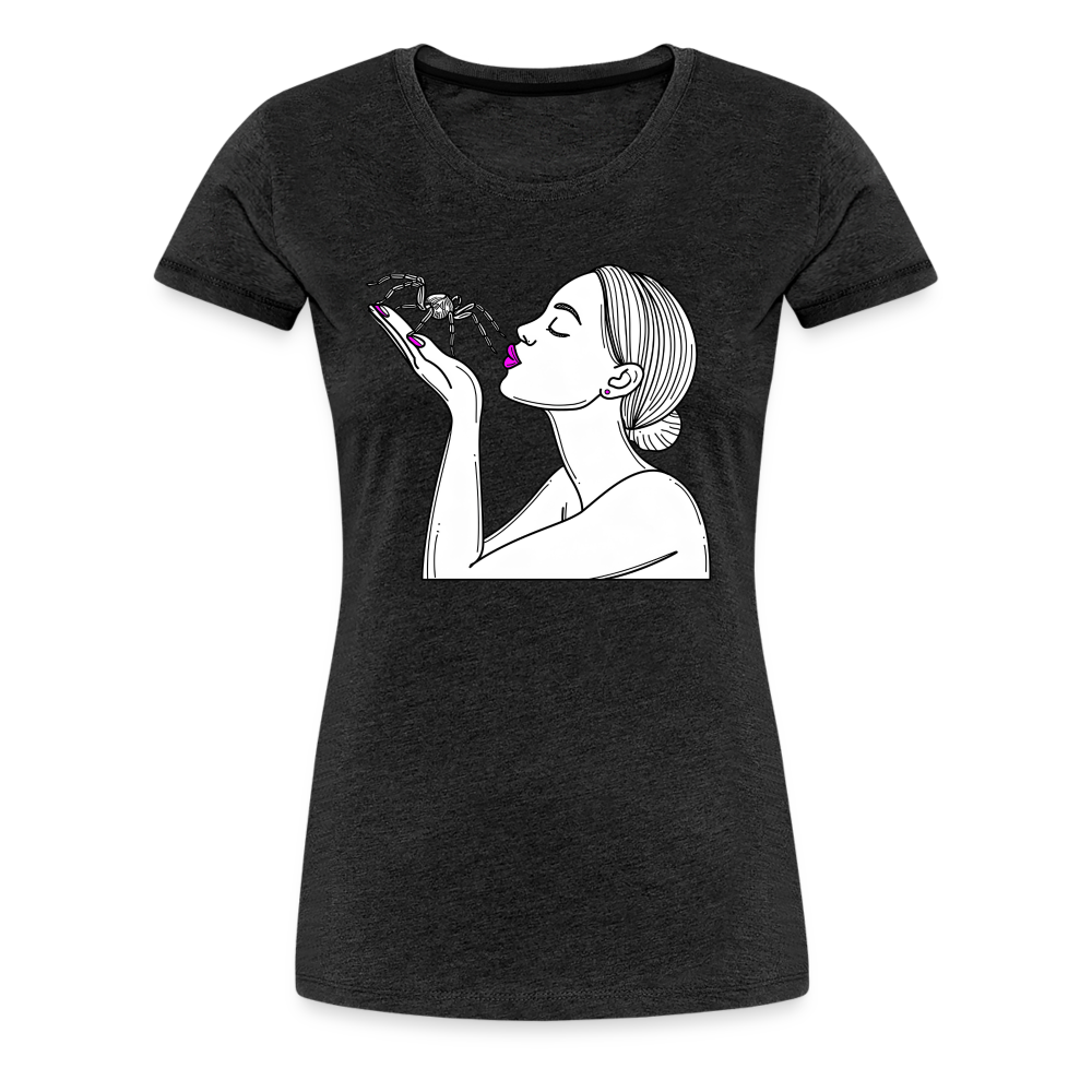 Frauen Basic T-Shirt Spinnenliebe Skizze - Anthrazit
