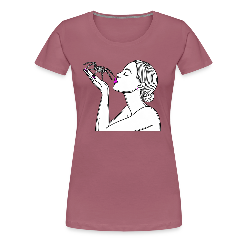 Frauen Basic T-Shirt Spinnenliebe Skizze - Malve