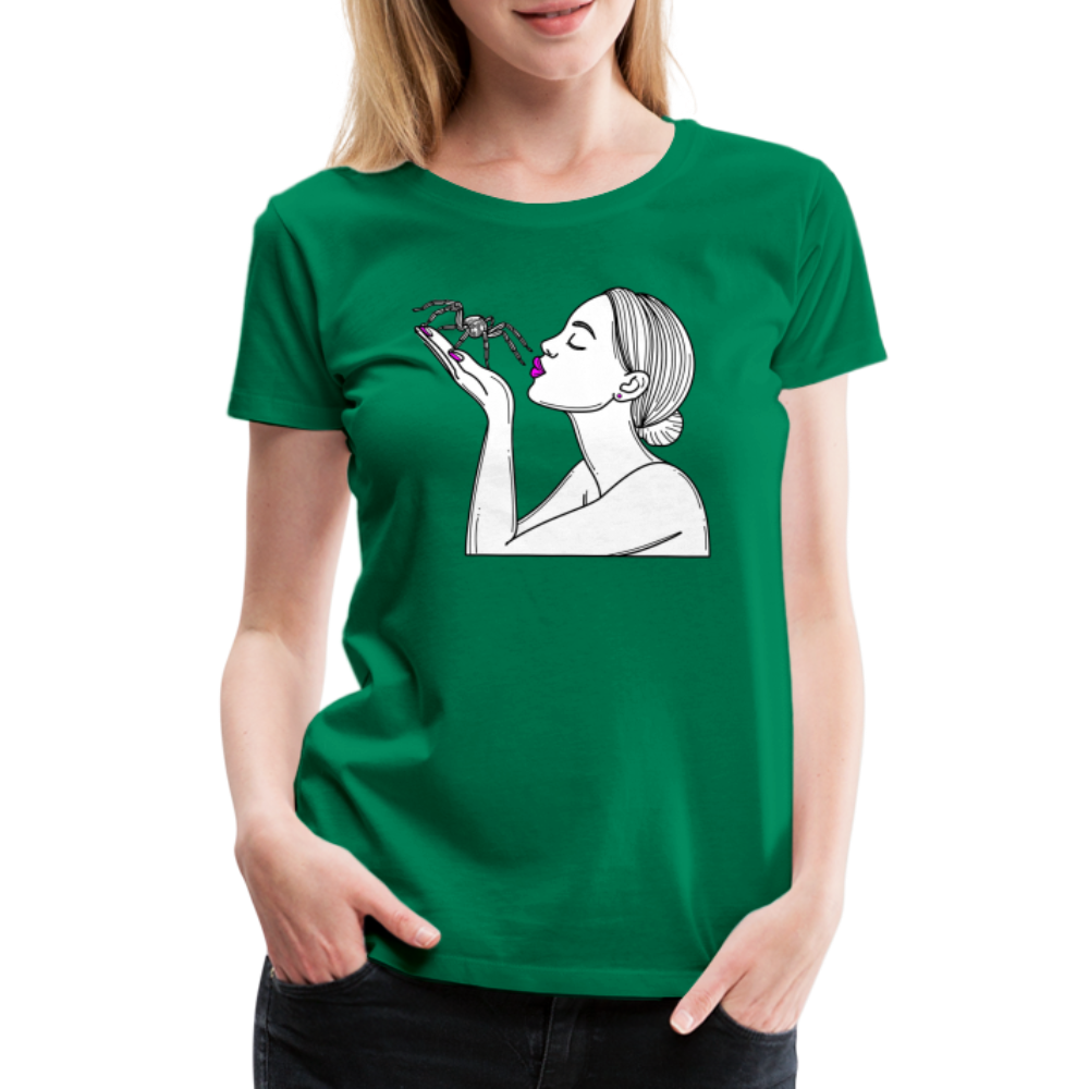 Frauen Basic T-Shirt Spinnenliebe Skizze - Kelly Green