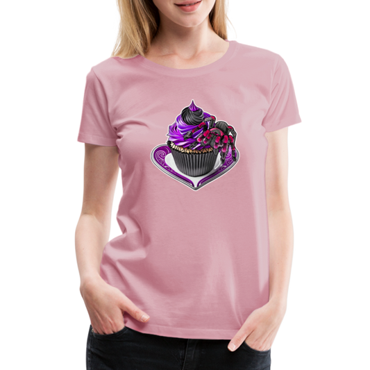 Frauen Basic T-Shirt Tarantula Cupcake - Hellrosa