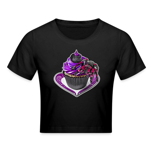Crop T-Shirt Tarantula Cupcake - Schwarz
