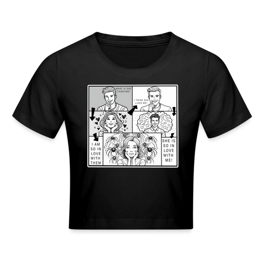 Crop T-Shirt Tarantula First Date - Schwarz