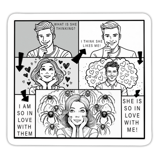 Sticker Tarantula First Date - Mattweiß